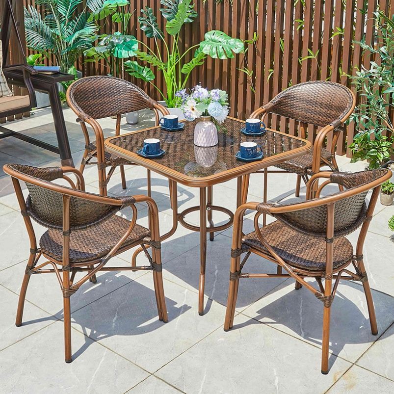 Outdoor Garden Cafe PE Rattan Chair Furniture French Paris Bistro Dining Chairs