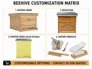 Ruche Langstroth à 2 cadres en bois de sapin chinois pour l'apiculture, boîte de ruche en bois avec joint queue d'aronde, montage facile - Product Image 6
