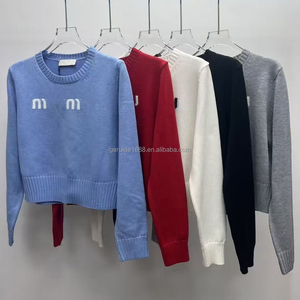 Bán Buôn Thiết Kế Quần Áo Mùa Thu Mùa Đông Dài Tay Áo Thương Hiệu Thời Trang Áo Thun Dệt Kim Áo Len Cho Phụ Nữ - Product Image 1