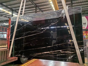 Marmo Nero Naturale Francese Lucidato con Venature Bianche, Nero Marquina Book Match per Rivestimenti Murali - Product Image 4