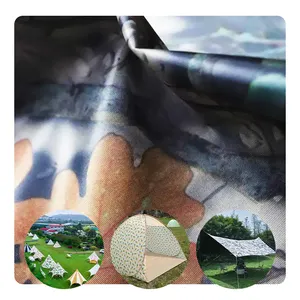 All'ingrosso tessuto di stampa in poliestere mimetico Ripstop protezione solare oxford tessuto PU nero rivestito tessuto tenda