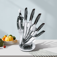 HSK Ensemble de couteaux de cuisine en acier inoxydable avec ciseaux et support en acrylique de vente à chaud