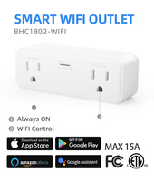 Produit moderne norme américaine 15A WiFi prise intelligente prise murale prise multi-prise adaptateur de protection de sécurité