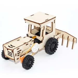 OKYN-G5552 <b>Wooden</b> DIY Bulldozer Science Experiment <b>Kit</b> STEM Electric Assembly Tractor <b>Model</b> Educational Engineering Toy - Product Image 3