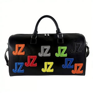 Zapatillas de deporte grandes de PU de cocodrilo negro con logotipo personalizado para hombre, ropa de gimnasio rosa, bolsas de lona de viaje de cuero impermeables - Product Image 6