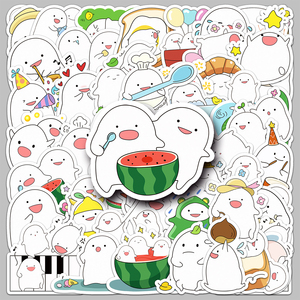 50 Pezzi Adesivi in PVC Impermeabili Personalizzati, Divertenti Decalcomanie Cartoon 'Blah Blah Blah' per Mobili, Frigorifero, Decorazioni Fai-da-Te - Product Image 1