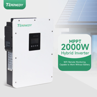 Système d'alimentation triphasé (solaire/réseau/batterie) Onduleur solaire 2000W avec contrôleur MPPT intégré, sortie onde sinusoïdale pure