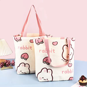 Bolsa Tote de Lona de Algodão com Bolso e Zíper, Fofa, Lisa, Simples, Pequena e Barata, Bolsas Femininas, Bolsa Tote Personalizada com Logo Impresso - Product Image 2