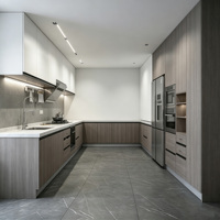 Ensemble d'armoires de cuisine en forme de L sur mesure en gros, meubles de cuisine modulaires pour villa et appartement