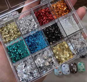 12Grids Y2K Mini Polka Star Butterfly Nail Flakes, Lentejuelas para <span class=keywords><strong>Uñas</strong></span> Doradas, Plateadas y Rojas, Mini Lentejuelas <span class=keywords><strong>de</strong></span> Puntos, Pentagramas, Purpurina Holográfica para <span class=keywords><strong>Uñas</strong></span> - Product Image 3