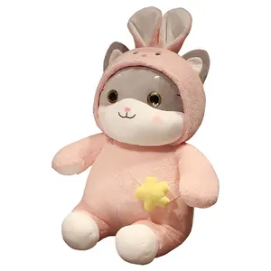 Nouveau drôle Animal en peluche chat en peluche oreiller réaliste chat en peluche habiller dinosaure en peluche lapin en peluche animal