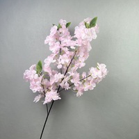 4 Branches de fleurs artificielles de cerisier, fleurs de pêcher Sakura en soie multicouche rose, décoration florale pour allée de mariage