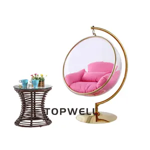 Acrylic Bubble Chair Stainless Steel acrylic Swing chair With Free Stand Hanging bubble chair for living room