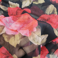 Tissu de fabrication de vêtement Floral imprimé numérique en mousseline de soie 100D