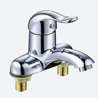 Robinet mitigeur de lavabo pour appartement public, à eau chaude et froide, en ABS, à poignée unique, à deux trous, à montage sur plan