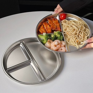 สแตนเลสแผ่นกลมที่มีช่อง, ของใช้ในครัวเรือน, <span class=keywords><strong>จาน</strong></span>เด็ก, แผ่นสามช่อง - Product Image 5