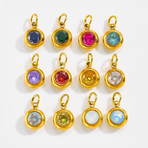 Colgante de circonia de acero inoxidable para E-139, Horóscopo de diciembre, piedra de nacimiento, color 5A, accesorios DIY - Product Image 1