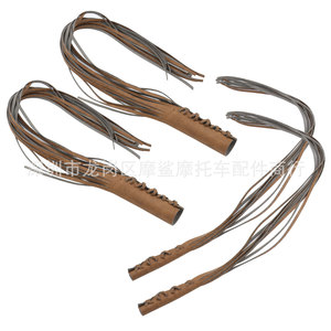 Poignées de guidon en cuir pour moto Moshark, 20cm, 14cm, 4cm, accessoires décoratifs à pompons pour modification - Product Image 1