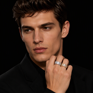 S925 18K chapado en oro brillante 2ct hombres anillo Roucnd corte helado VVS diamante boda joyería Hip Hop Moissanite anillo - Product Image 5