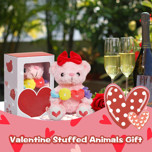 Testa personalizzata attaccata rosso farfallino piedi ricamati <span class=keywords><strong>cuore</strong></span> rosso orso di San Valentino con peluche amore regalo romantico piccolo orsacchiotto <span class=keywords><strong>rosa</strong></span> - Product Image 6