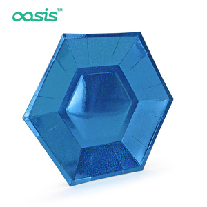 Assiettes en papier écologiques jetables carrées sur mesure Oasis Design torsadé coloré pour les fêtes - Product Image 4
