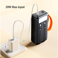 Batterie externe 50000mAh/30000mAh PD 20W + 22.5W à charge rapide avec écran LED pour iPhone 18 Pro Max