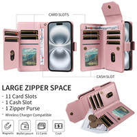Étui à rabat en cuir PU de luxe avec fermeture magnétique et fentes pour cartes pour femmes, coque de téléphone en TPU pour iPhone 11 12 13 14 Plus 15 16 Pro Max 16E