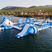 Parcours d'obstacles aquatiques flottants commerciaux d'été à fort retour sur investissement, parc aquatique gonflable flottant, parc aquatique gonflable flottant