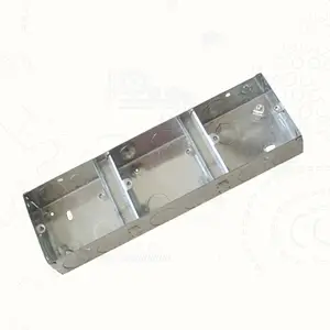 Jiaxing xingshun factory british standard electrical iron wiring connection junction box cn oem customized silver galvanized steel pre galvanized box