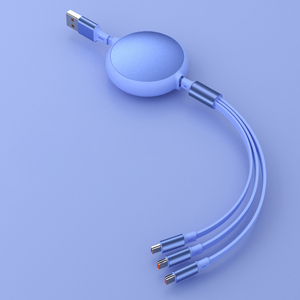 Câble Micro USB 3 en 1 rétractable en alliage d'aluminium de 1.2m, câble de charge rapide pour téléphone portable de type C - Product Image 3