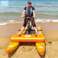 Vélo aquatique à pédales à plateau plat, 1 place, cadre en aluminium avec coussin d'air avant, idéal pour les parcs aquatiques, portable, de Chine, Lumark