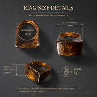 Nouvelle bague artistique en résine œil de chat ambre pour Pâques et le Nouvel An chinois - Choix tendance au style unique