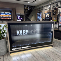 Personnalisé portable moderne écologique LED acrylique présentoir recyclable magasin boutique vitrine avec éclairage LED