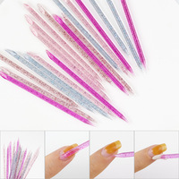 Pousse-cuticules double face pour le retrait de gel, pinceau à pois, bâtonnet en bois d'oranger, modèle M84 à motif cristal, fabriqué en Chine