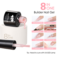 Gel Constructeur HS Custom 8 en 1 Non Collant SANS HEMA Gel Dur UV LED Soak Off pour Extension d'Ongles et Sculpture d'Ongles Naturels