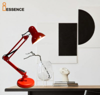 Lampe de Bureau LED E27 en Métal, à Bras Articulé Réglable avec Pince, Pliable pour Salon de Manucure