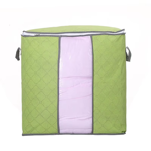 Organisateur de placard 90L avec poignée renforcée Sac de <span class=keywords><strong>rangement</strong></span> en tissu pour vêtements et couettes Sac de <span class=keywords><strong>rangement</strong></span> à fermeture éclair en PVC - Product Image 4