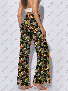 महिलाओं की उच्च कमर वाली चौड़ी लेगिंग पैंट, कस्टम स्ट्रीटवियर के लिए नरम लोचदार कैजुअल पैलेज़ो ट्राउजर, अनुकूलित महिलाओं की पैंट - Product Image 6