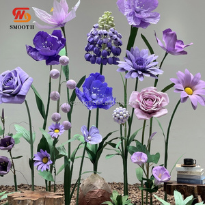 Fleurs de papier pour fenêtre, DIY, violettes, lisses, arrangement floral de mariage, fleurs pour allée, chemin de table - Product Image 2