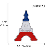 Épinglette en métal personnalisée avec logo, Tour Eiffel de Paris, souvenir de voyage, imprimé, badge tendance de luxe, cadeau