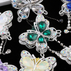 Cuentas creativas de diamantes de imitación con purpurina, abalorios de pluma con borlas de mariposa, cuentas sueltas para accesorios <span class=keywords><strong>DIY</strong></span>, componentes de hallazgos de joyería - Product Image 5