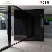 Porte battante moderne en aluminium, grande taille, double vitrage trempé, pour extérieur, usage appartement, résistante à la chaleur - Vente en gros usine MULTISHADES