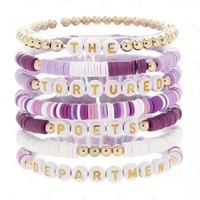 Bracelets en perles d'argile polymère colorés personnalisés 2025, ensemble de bracelets empilables inspirés des fans de Taylor