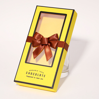 Kotak Cokelat/Permen Hadiah Pernikahan Undangan Pesta Mewah Kuning Ukuran Dapat Disesuaikan Dapat Didaur Ulang Berlapis UV Embos Kustom