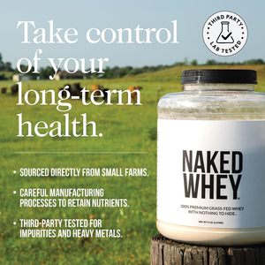 Proteína Aislada de Suero NAKED, 2 Ingredientes, 30g, Proteína de Animales Alimentados con Pasto, Cero Carbohidratos, Sin Sabor, Sin Denatuarizar, Sin OMG, Sin Soya, Sin Gluten - Product Image 6