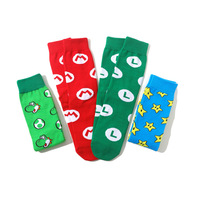 Chaussettes Mario en gros, très vendues en Amérique et en Europe, chaussettes amusantes et originales à motif de jeu, chaussettes en coton tricoté, compression