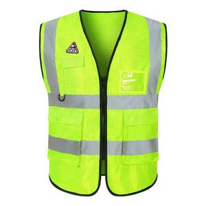 Reflective Safety Vest Fluorescent Green Orange Thin Material Unisex Work Wear Engineering Construction Use Wuhan Made - Product Image 1