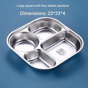 Vassoio <span class=keywords><strong>Quadrato</strong></span> in Acciaio Inox per Servire Cibo, Piatto per Ristorante, Cucina, Buffet, Vassoio Metallico per Alimenti - Product Image 3