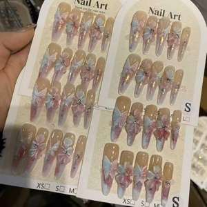 Faux ongles 3D en forme de fleur de glace, faits à la main, de haute qualité, luxueux, brillants, réutilisables, pour femmes - Product Image 4