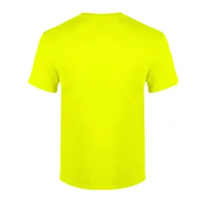 Logotipo personalizado 100% Poliéster fluorescente verde trabajo camisas HI vis construcción manga corta seguridad verde camisetas para hombres